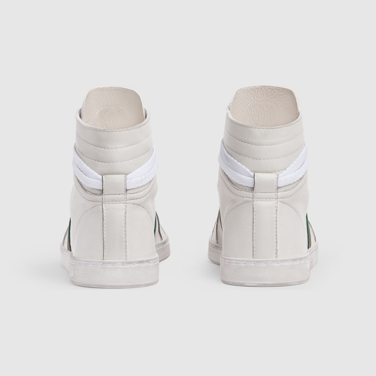 Women's Stretch high-top sneaker in white leather | GUCCI® US