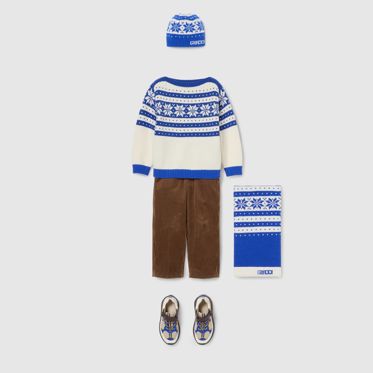 Children's wool sweater in red and white - thumbnail 6