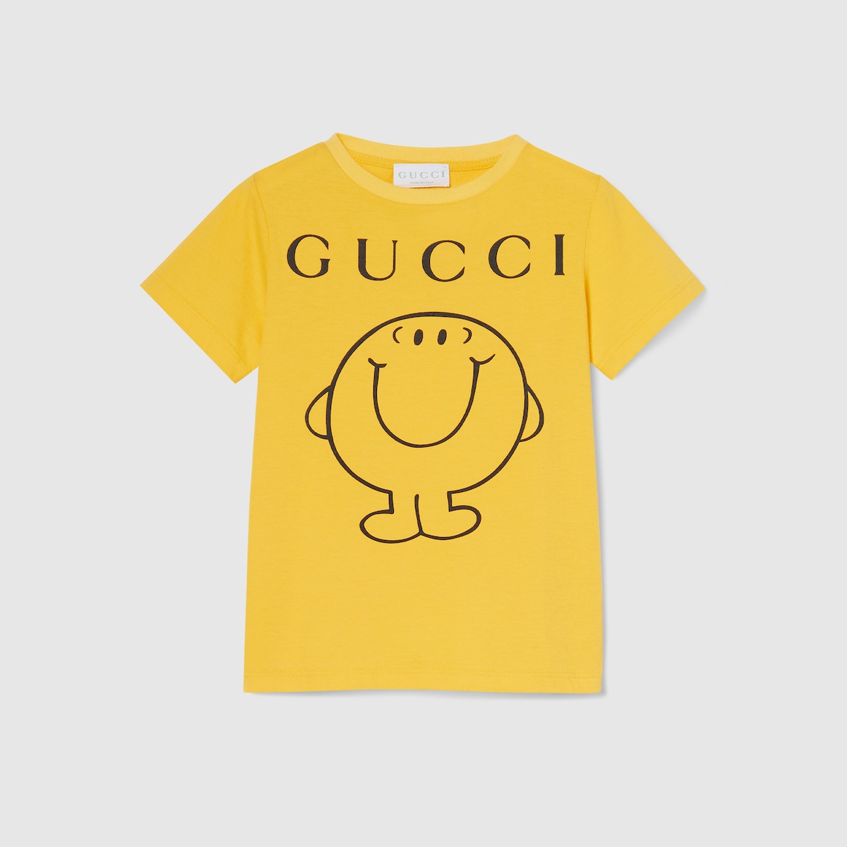 Children's cotton T-shirt with print in yellow | GUCCI® SI