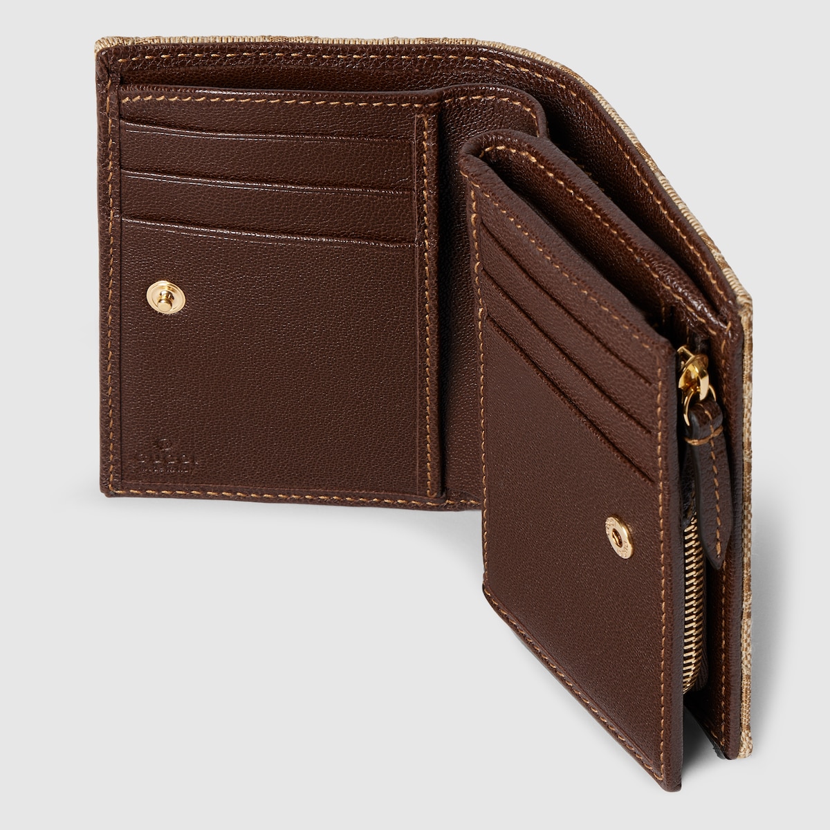 GG Marmont small wallet in sand and brown GG canvas - thumbnail 7