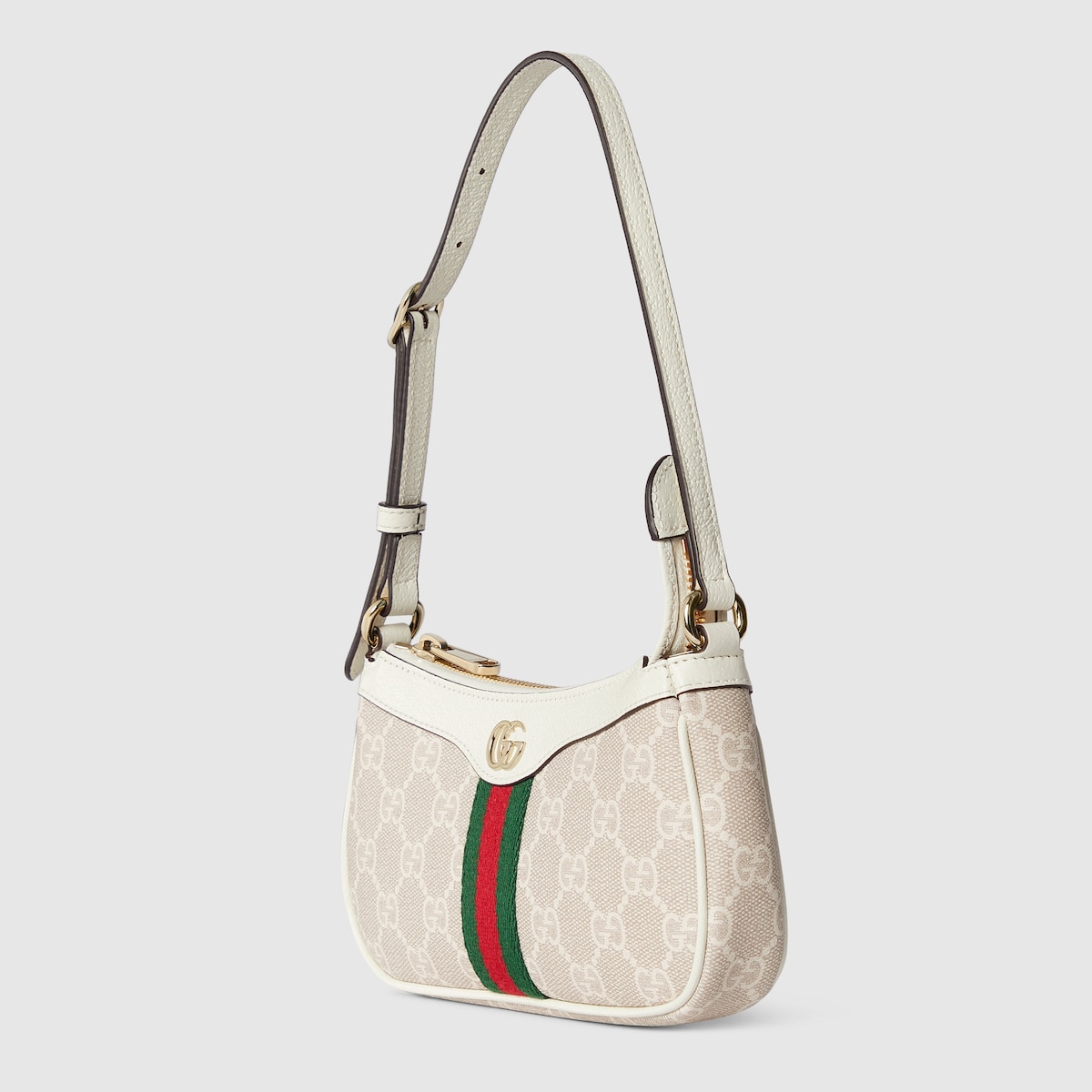 Ophidia mini shoulder bag in beige and white GG fabric | GUCCI® UK