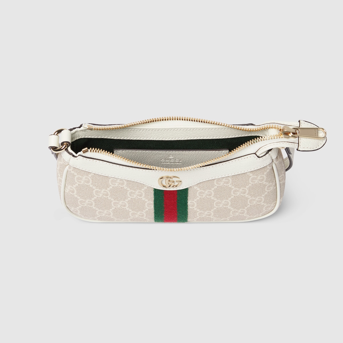 Ophidia mini shoulder bag in beige and white GG fabric | GUCCI® AE