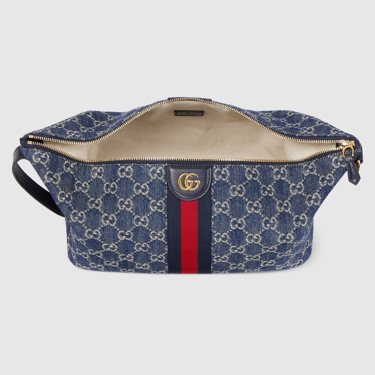 早い者勝ち【美品】GUCCI ボディバッグ PVC ネイビー　濃紺 Gucci Vanity medium top handle bag in blue and white GG denim