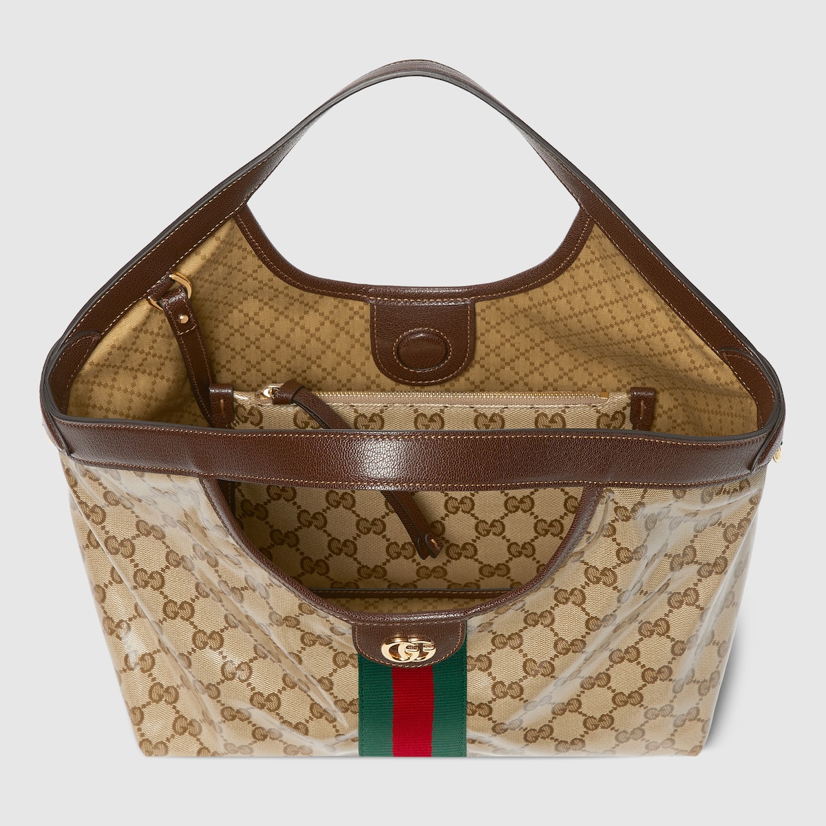 Gucci Giglio small tote bag in dark brown GG canvas - thumbnail 9