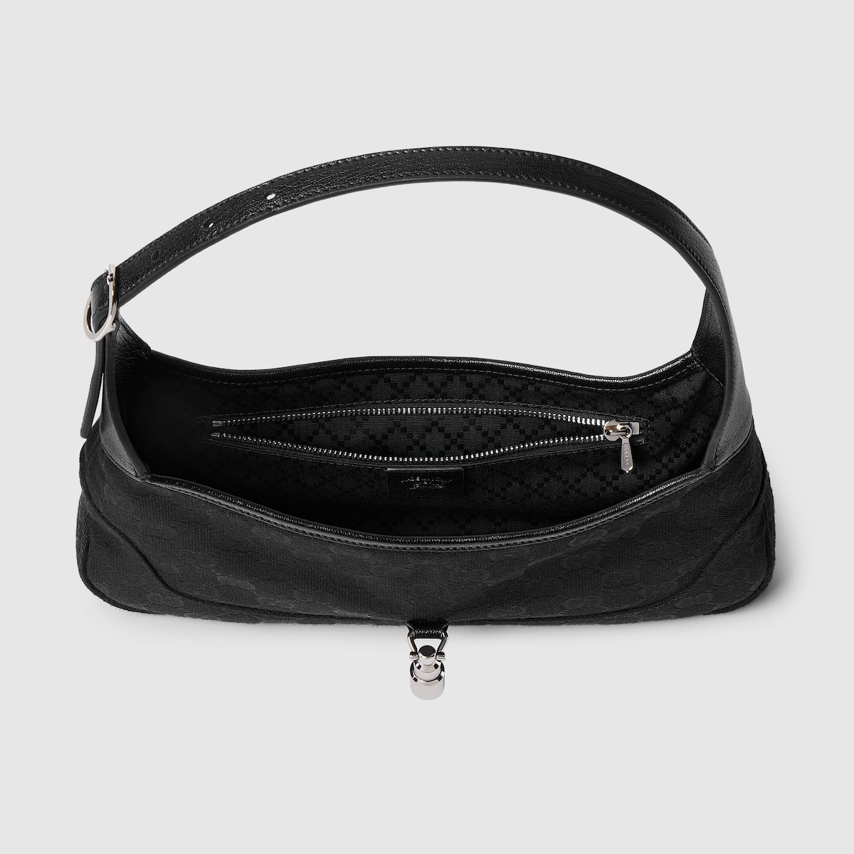 Jackie Slim medium shoulder bag in black GG canvas