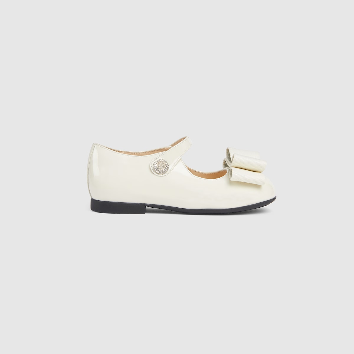 Toddler ballet flats in white patent leather - thumbnail 2