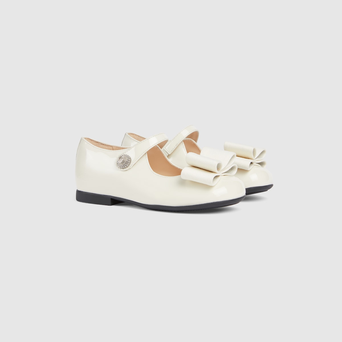 Toddler ballet flats in white patent leather - thumbnail 5
