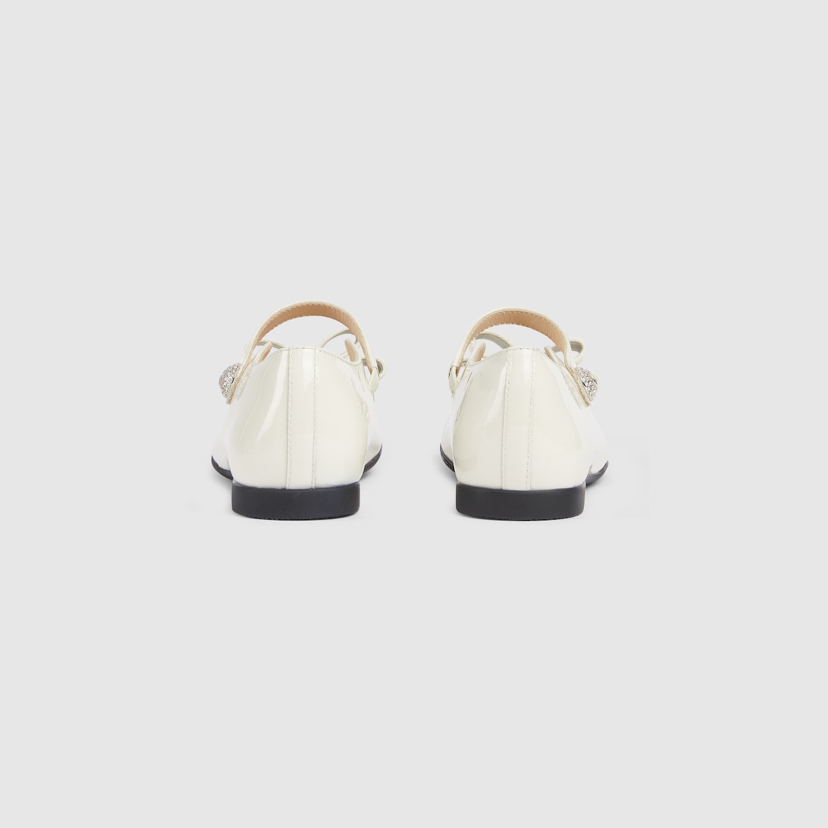 Toddler ballet flats in white patent leather - thumbnail 4