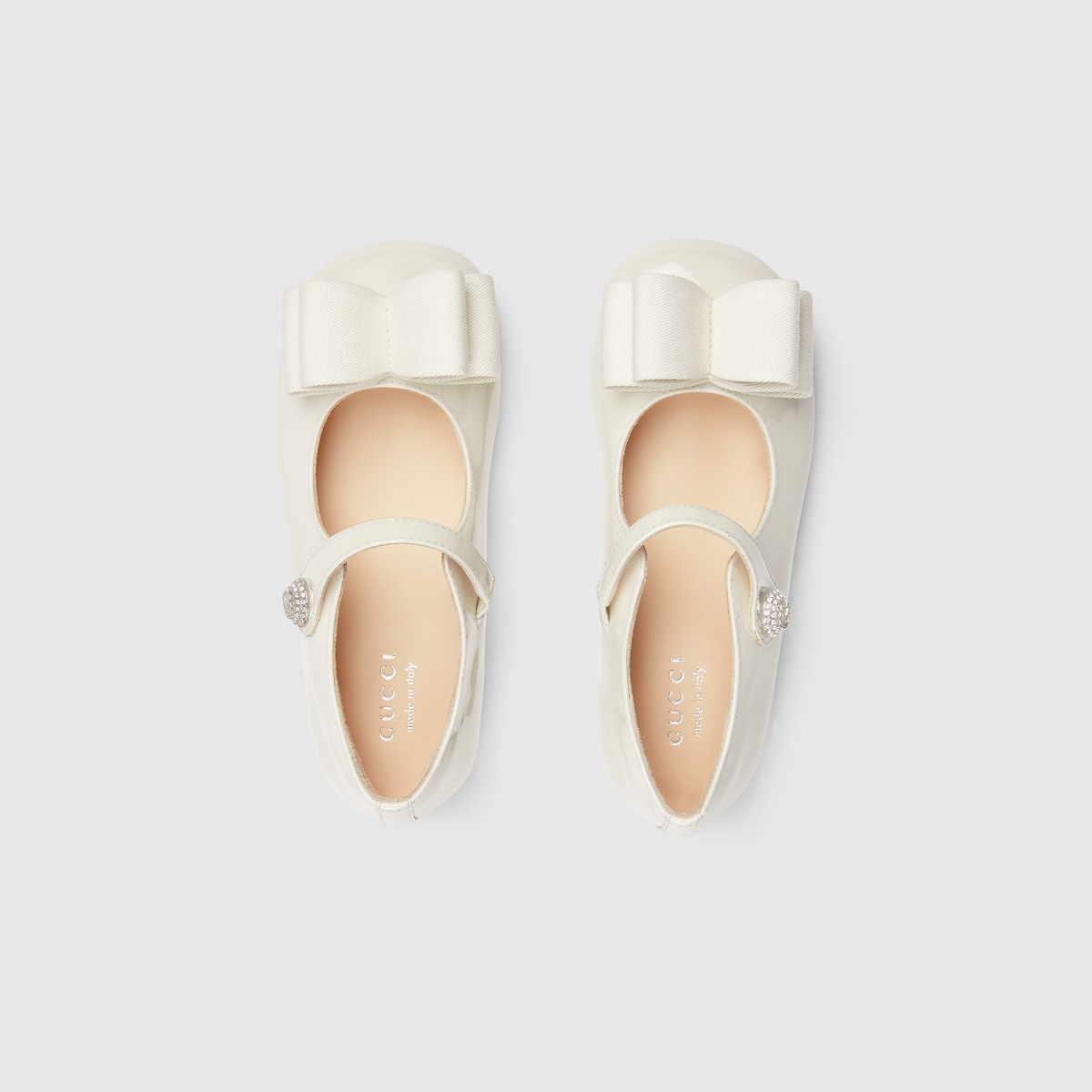 Toddler ballet flats in white patent leather - thumbnail 3