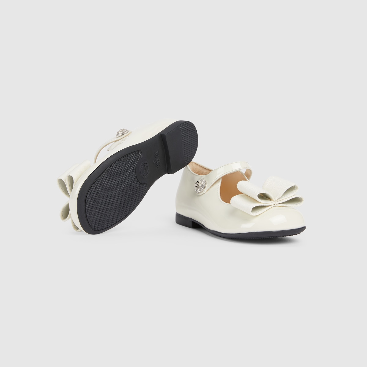 Toddler ballet flats in white patent leather