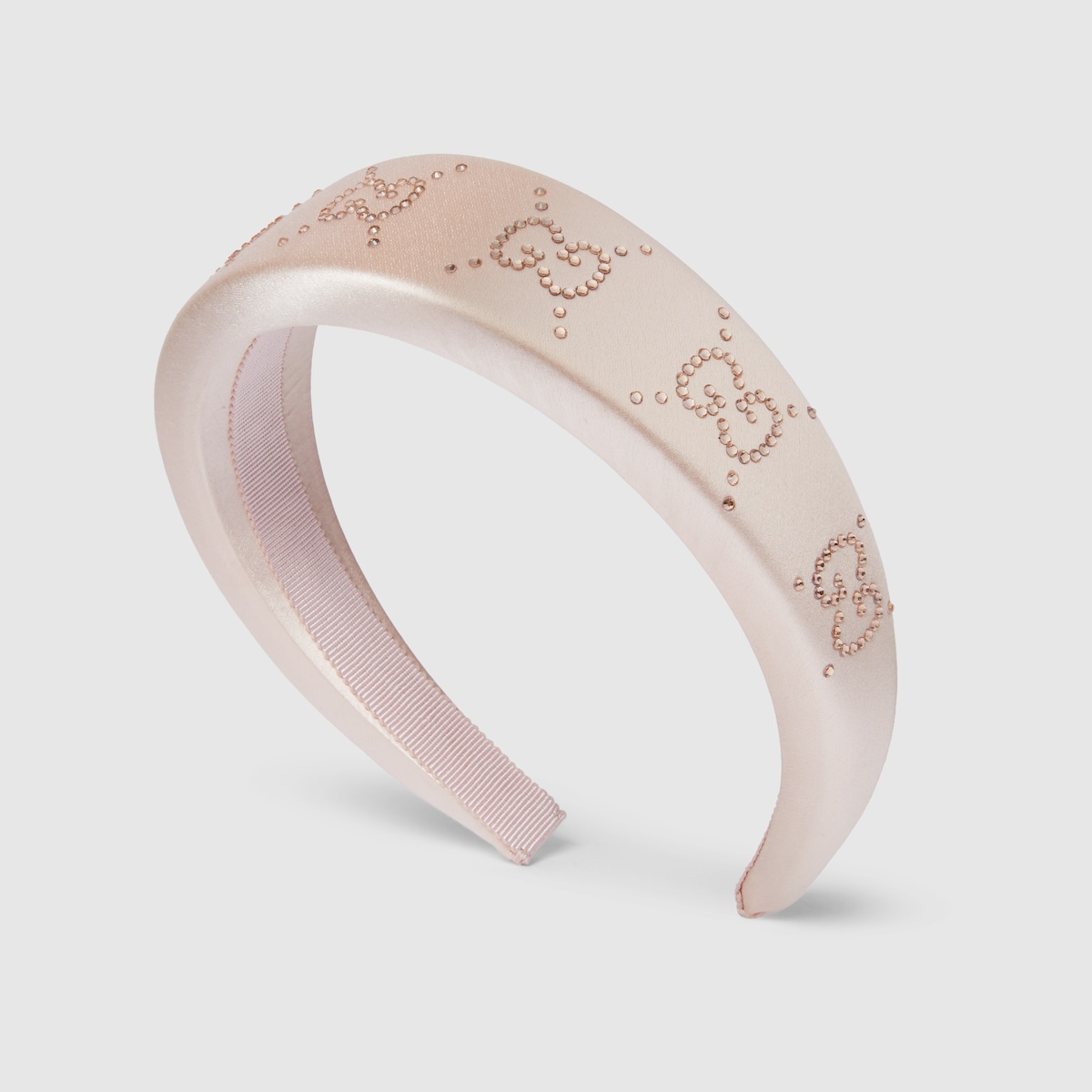 Children's satin headband in pale pink