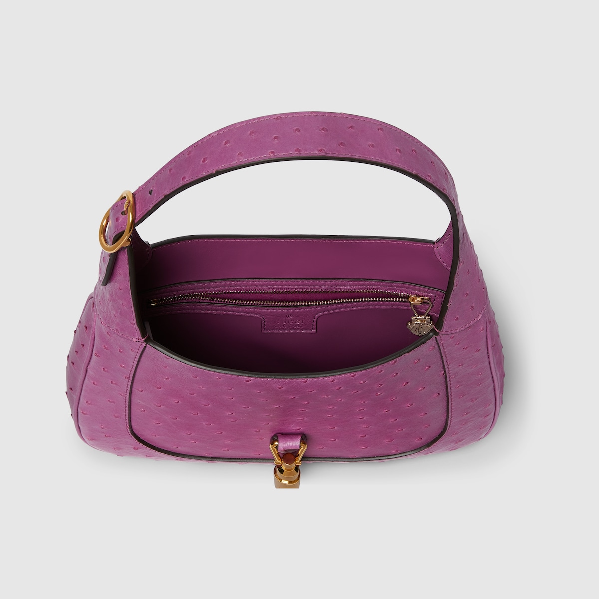 Gucci Jackie 1961 ostrich medium bag in purple