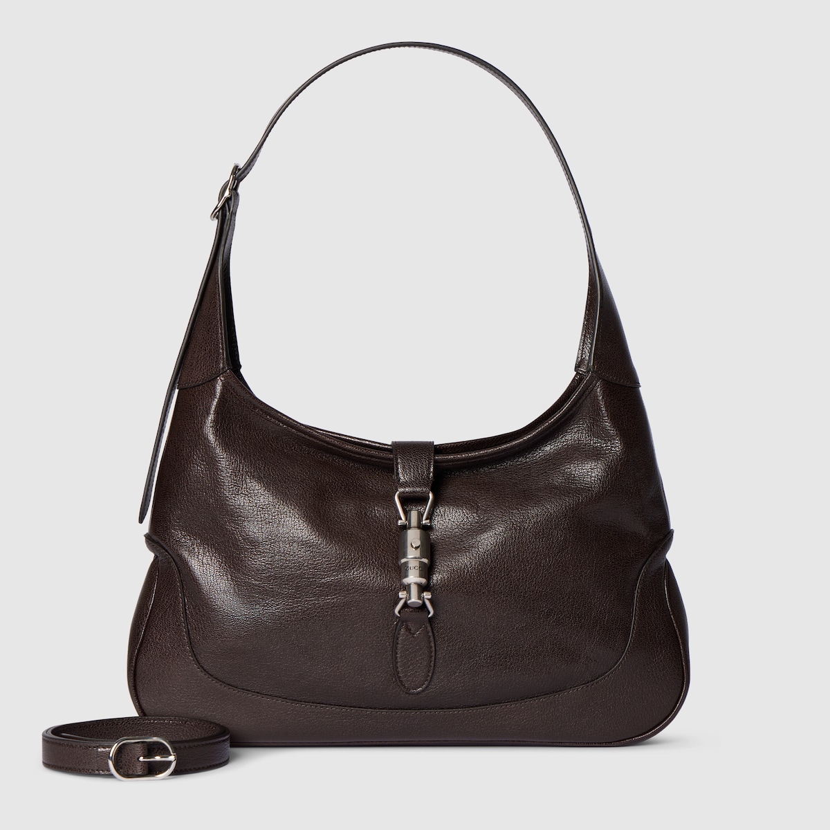 Gucci Jackie 1961 medium shoulder bag in dark brown leather - thumbnail 7