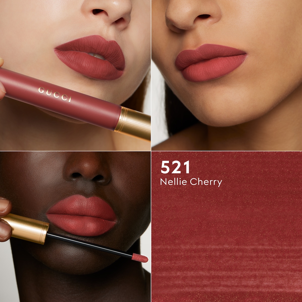 521​ Nellie Cherry, Rouge à Lèvres Liquide Mat Lipstick in 521​ Nellie Cherry - thumbnail 3