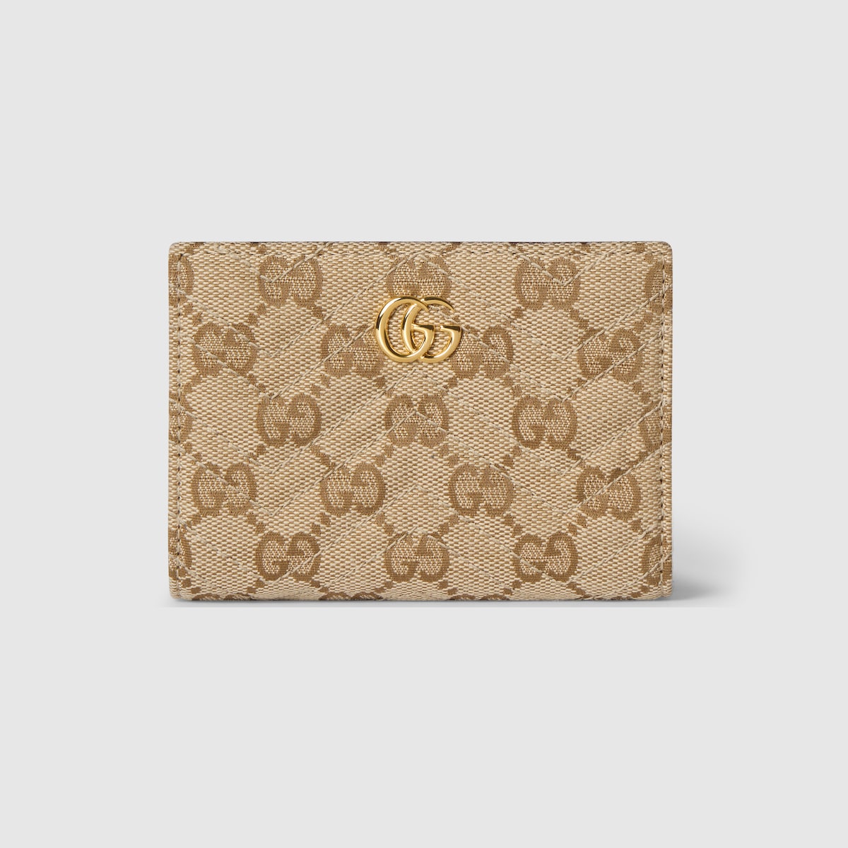 GG Marmont small wallet in sand and brown GG canvas - thumbnail 4