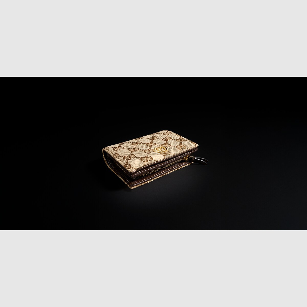 GG Marmont small wallet in sand and brown GG canvas