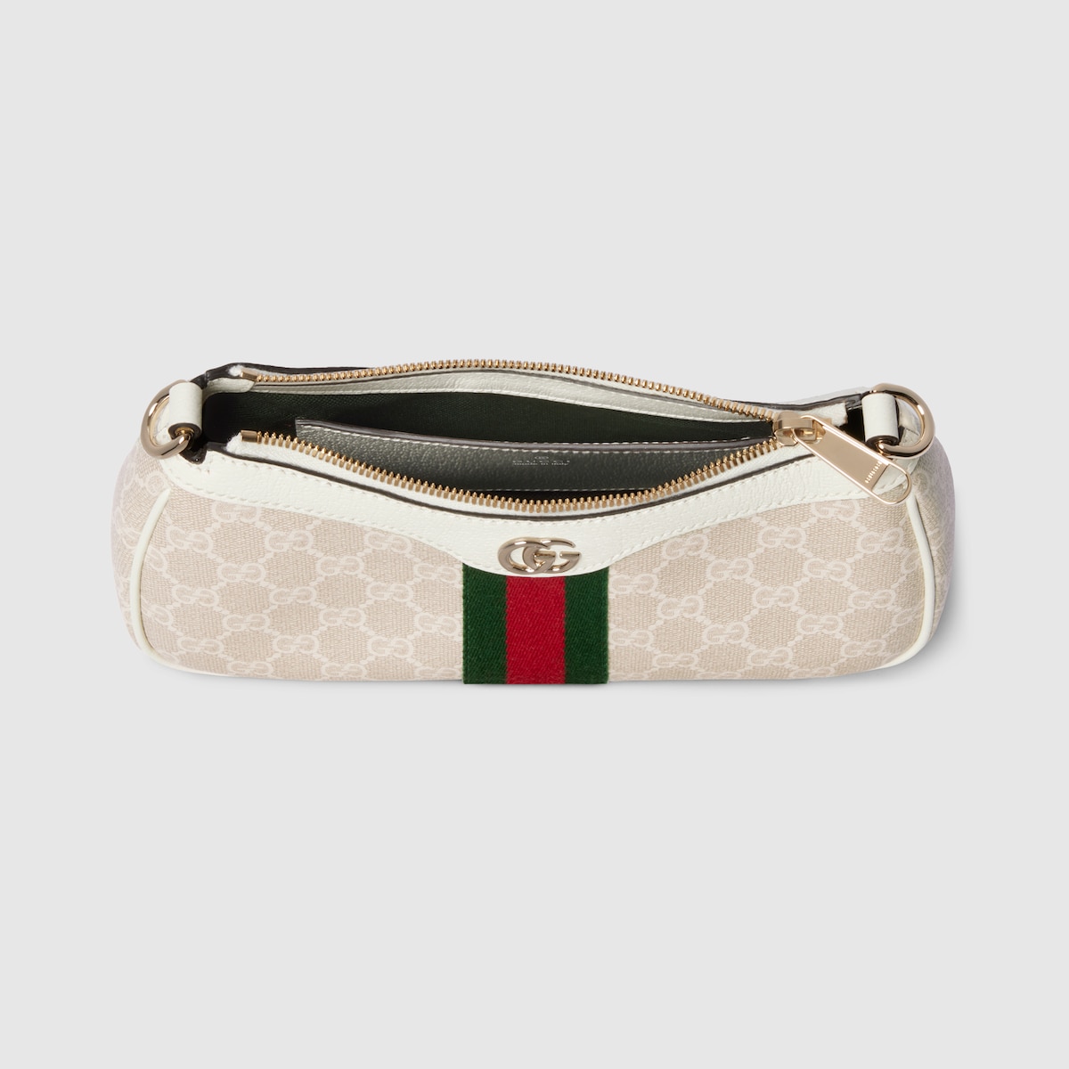 Ophidia small shoulder bag in beige and white GG fabric | GUCCI® US