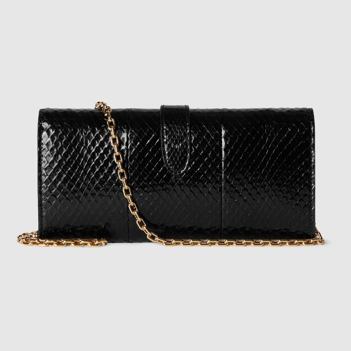 Gucci Jackie anaconda wallet on chain in black
