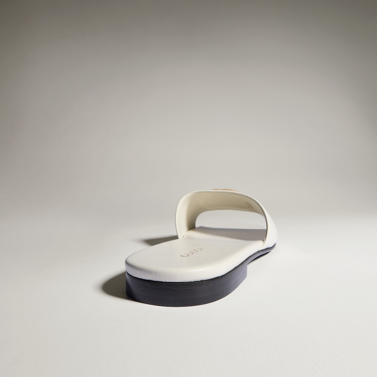 Women's slide sandal with Double G in white leather | GUCCI® US