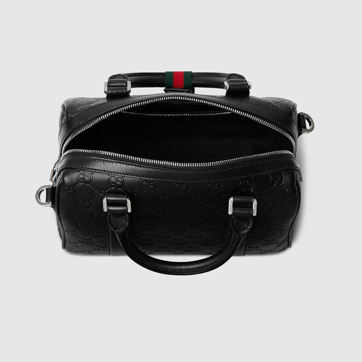 GG Emblem small duffle bag in black GG leather - thumbnail 2