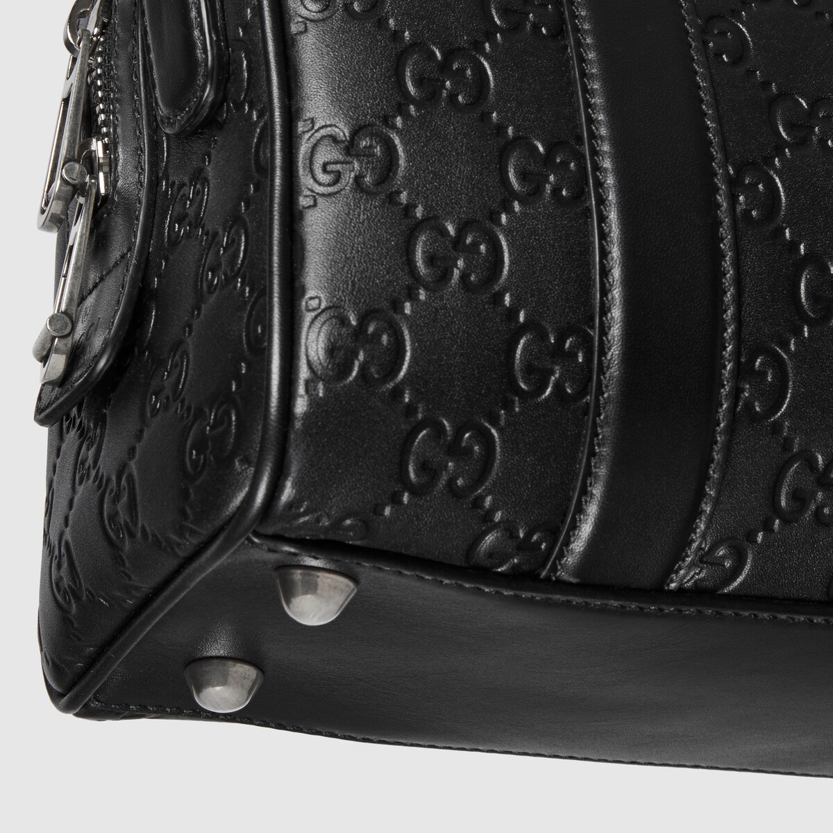 GG Emblem small duffle bag in black GG leather