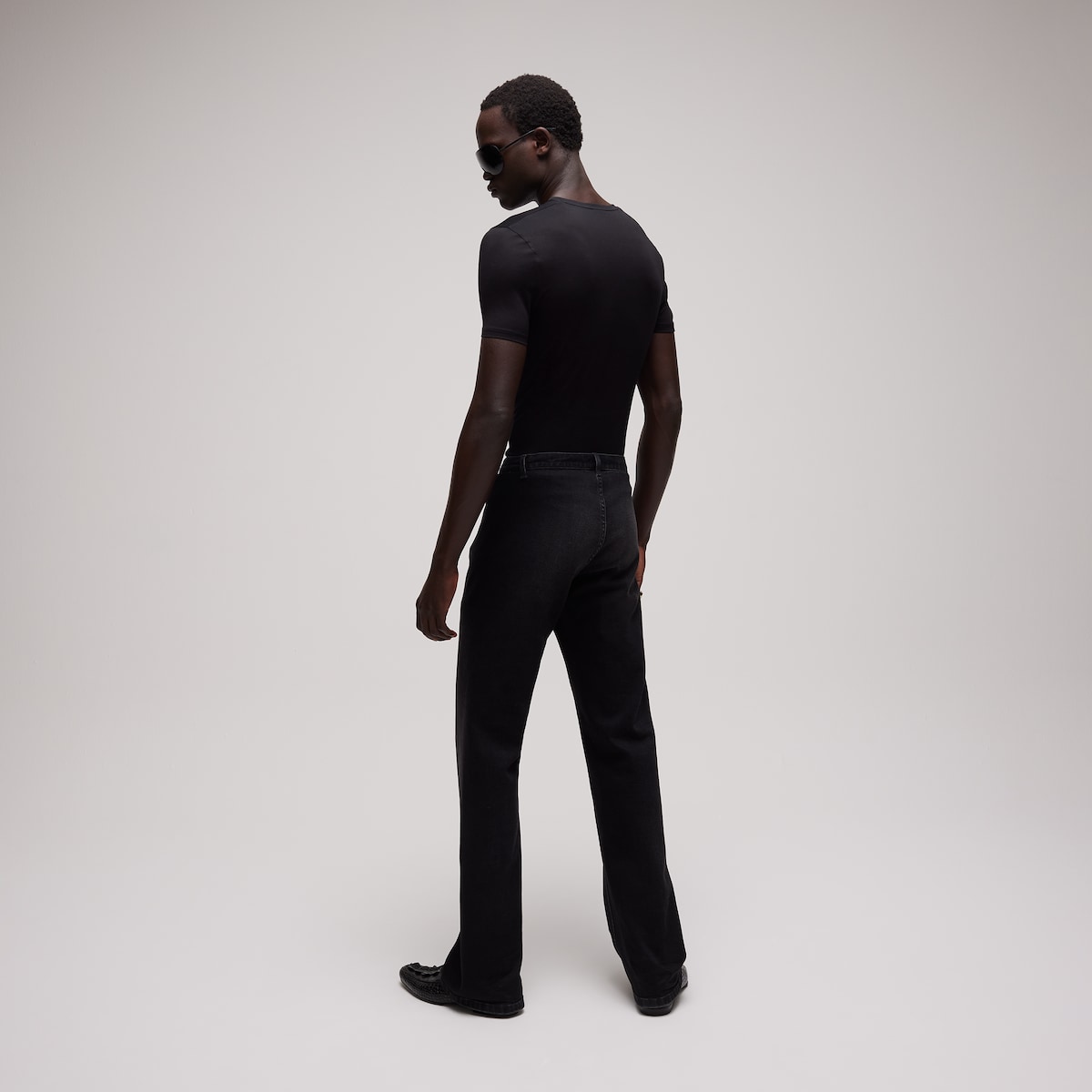 Stretch cotton denim pants in black | GUCCI® US