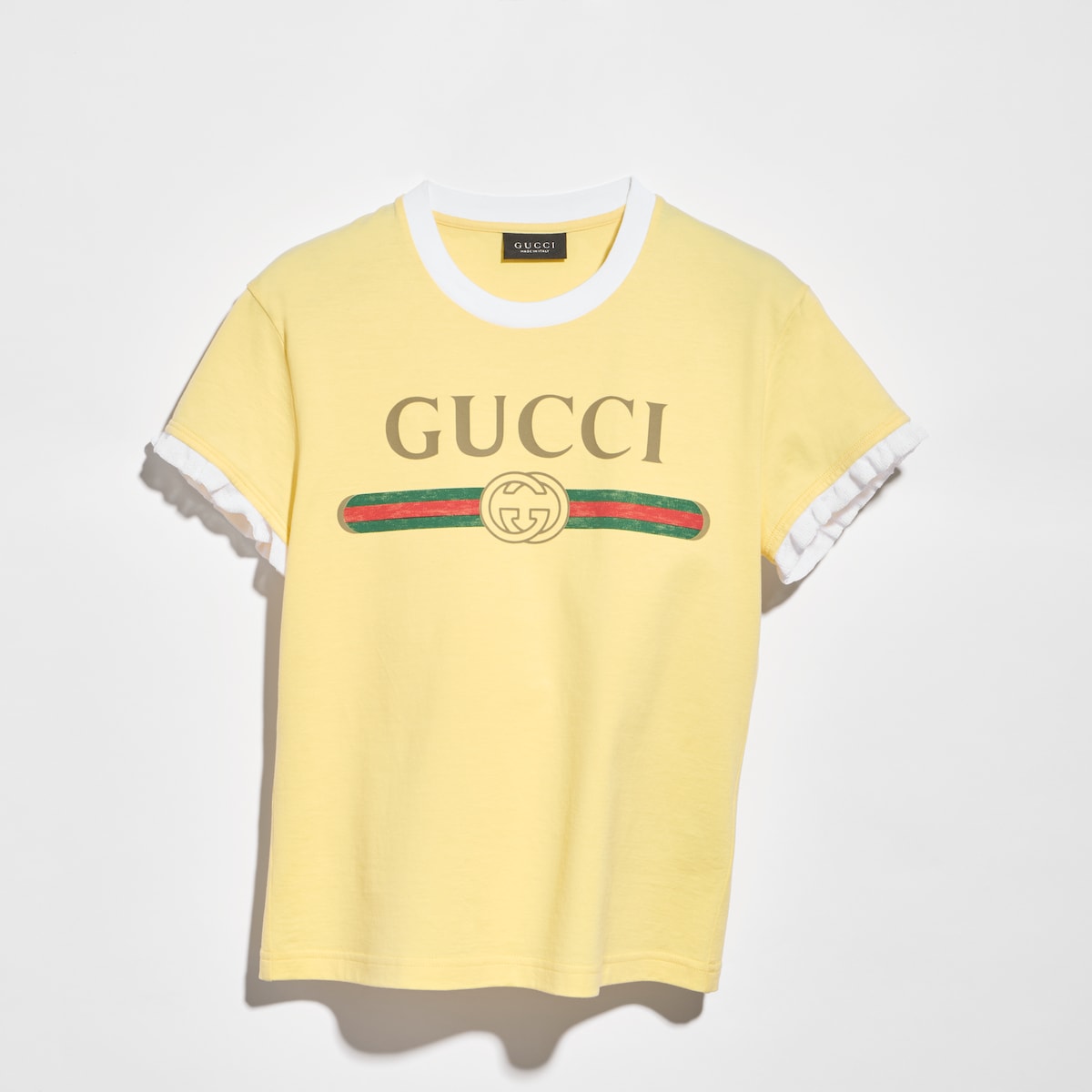 Short Printed Graphic Gucci Tシャツ イエロープリント GUCCI Sleeve US - Yellow T-Shirt トップス