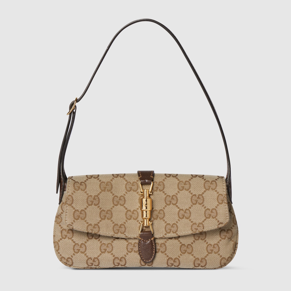 Gucci Jackie small shoulder bag in sand and brown GG canvas