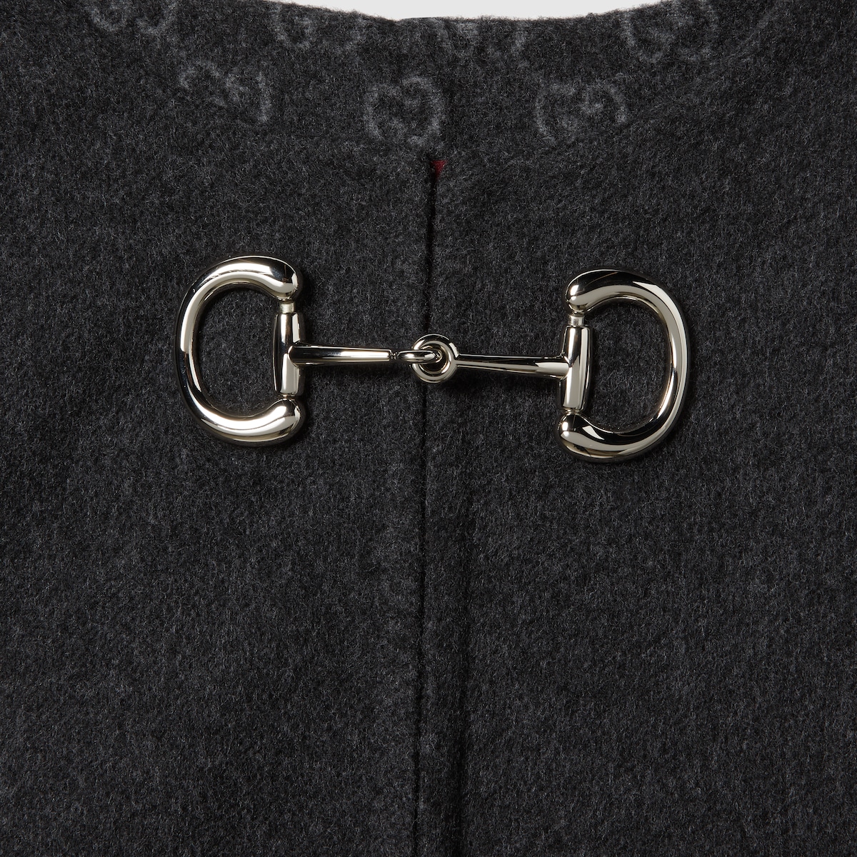 Silk wool cape with Horsebit in dark grey