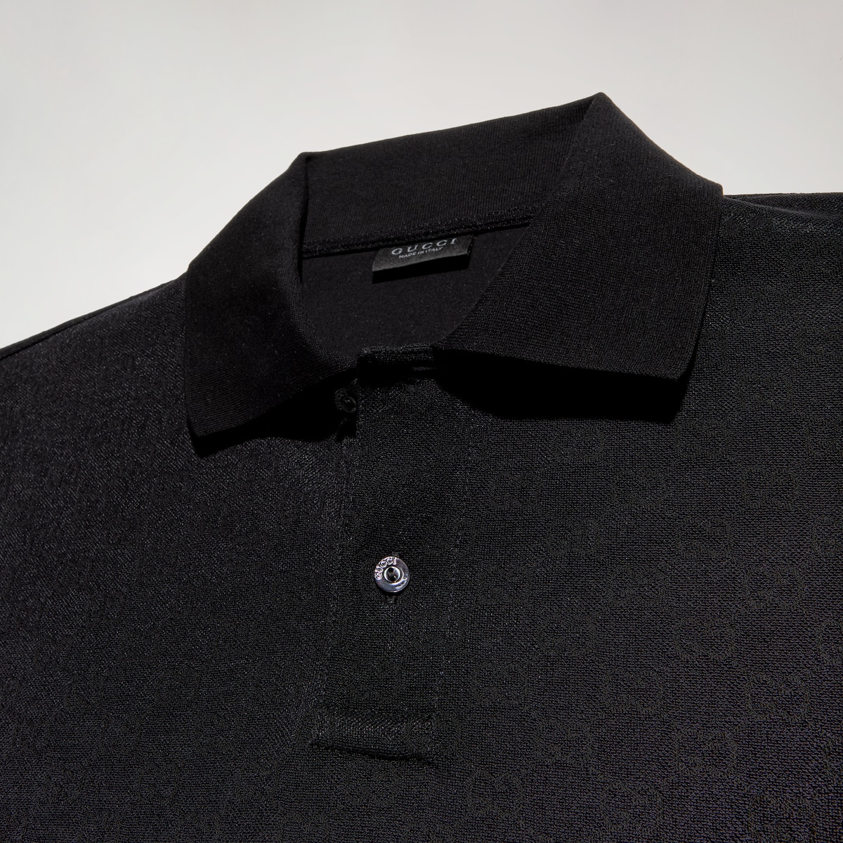 GG technical jersey jacquard polo shirt in black | GUCCI® US