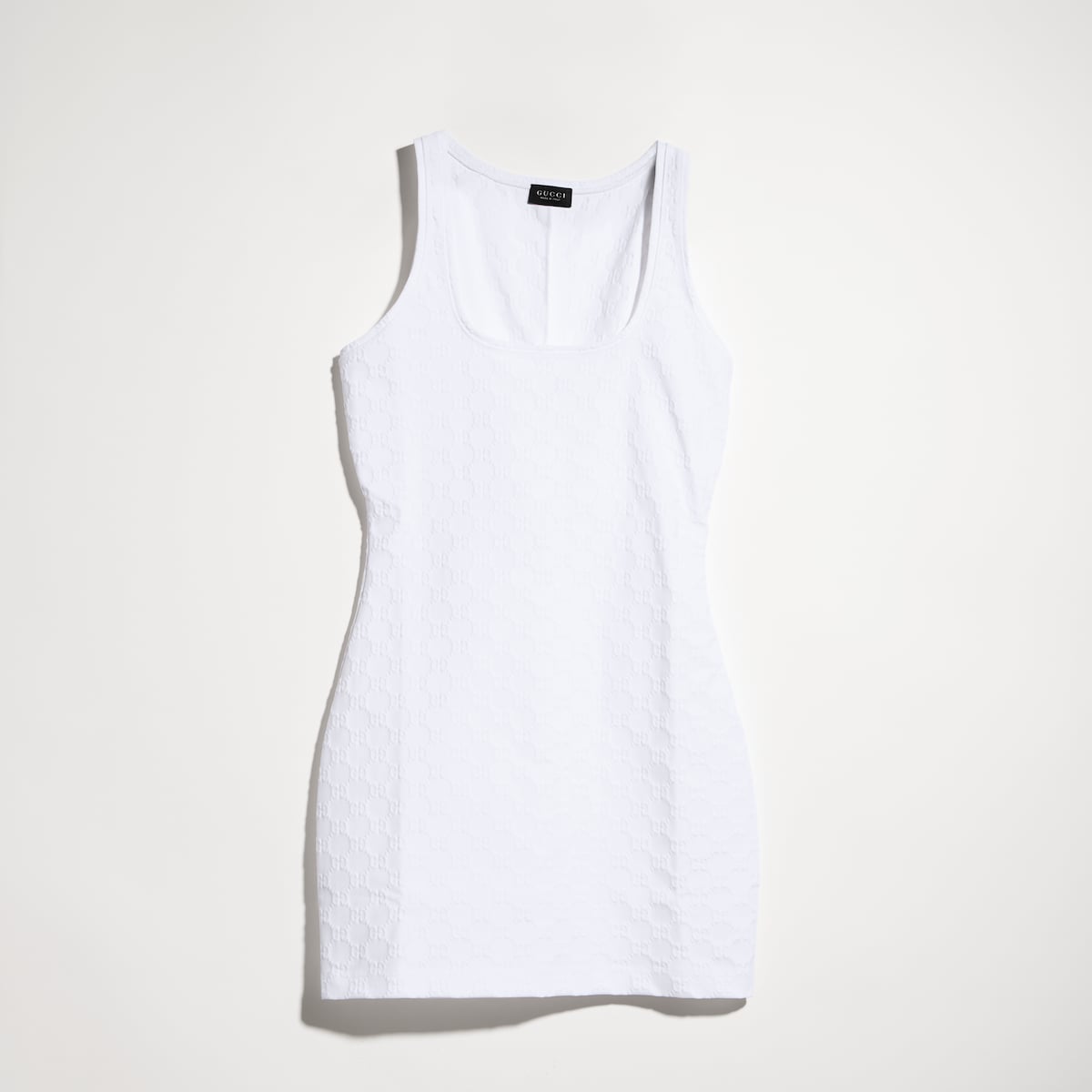 GG jersey jacquard dress in white