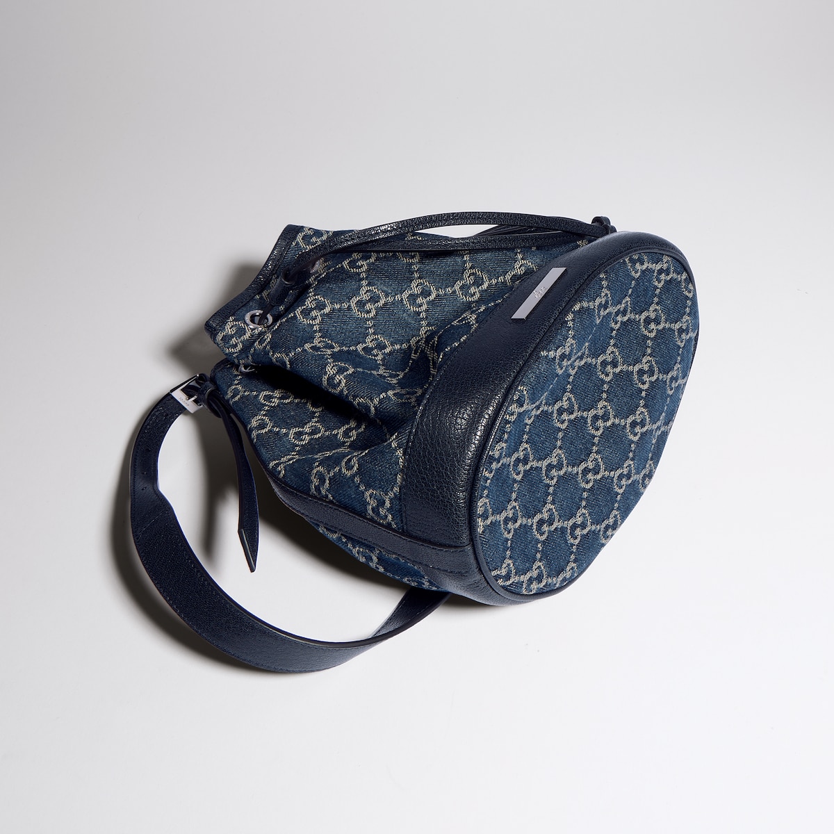 Gucci Venice small bucket bag in dark blue GG denim | GUCCI® US