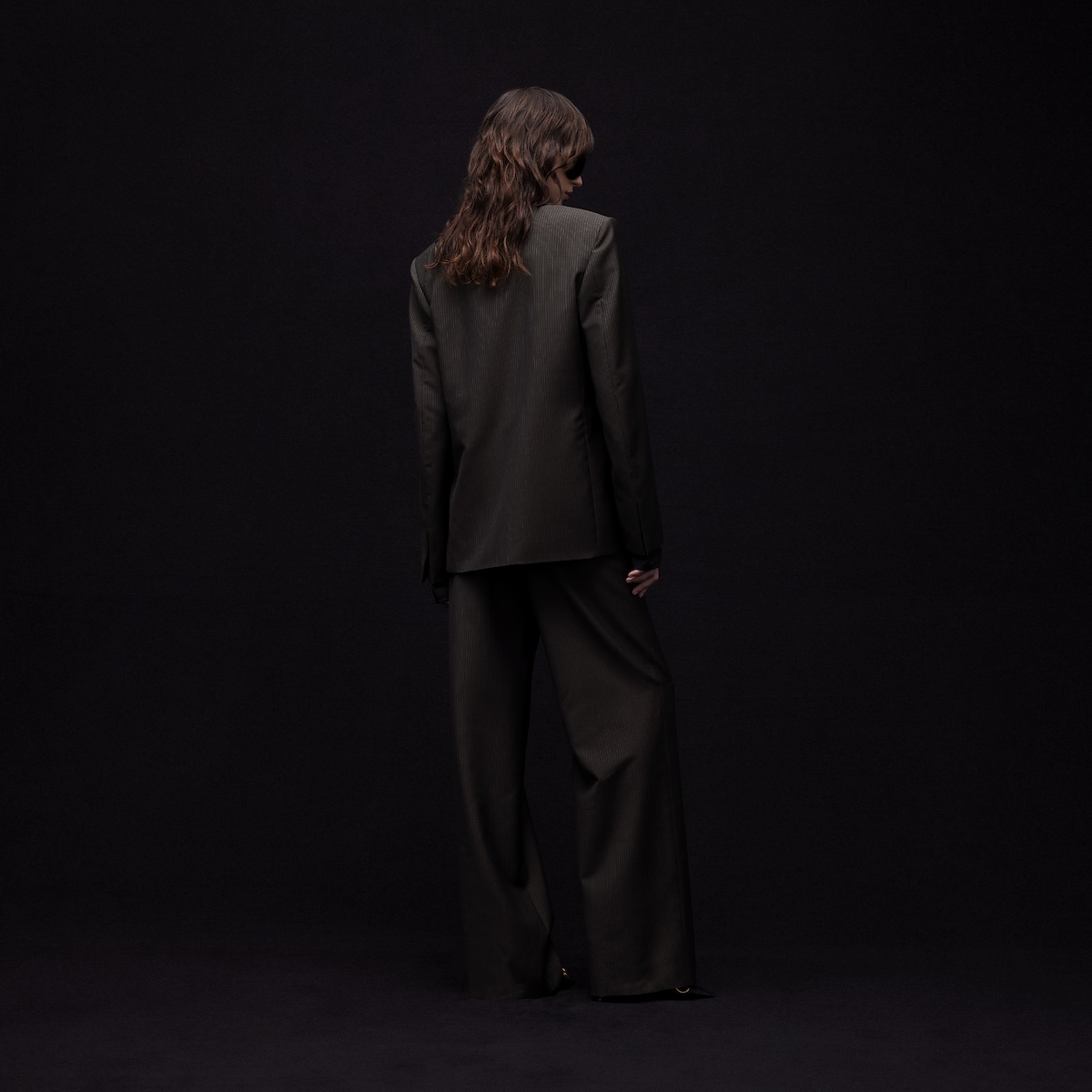 Pinstripe wool mohair jacket in dark brown | GUCCI® INT