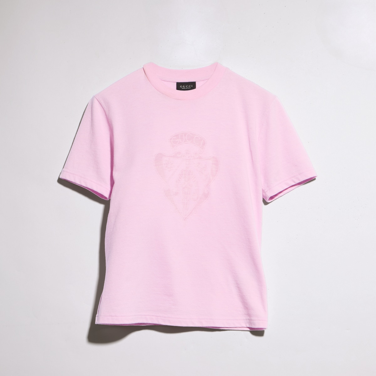 Cotton jersey T-shirt with print in light pink | GUCCI® INT