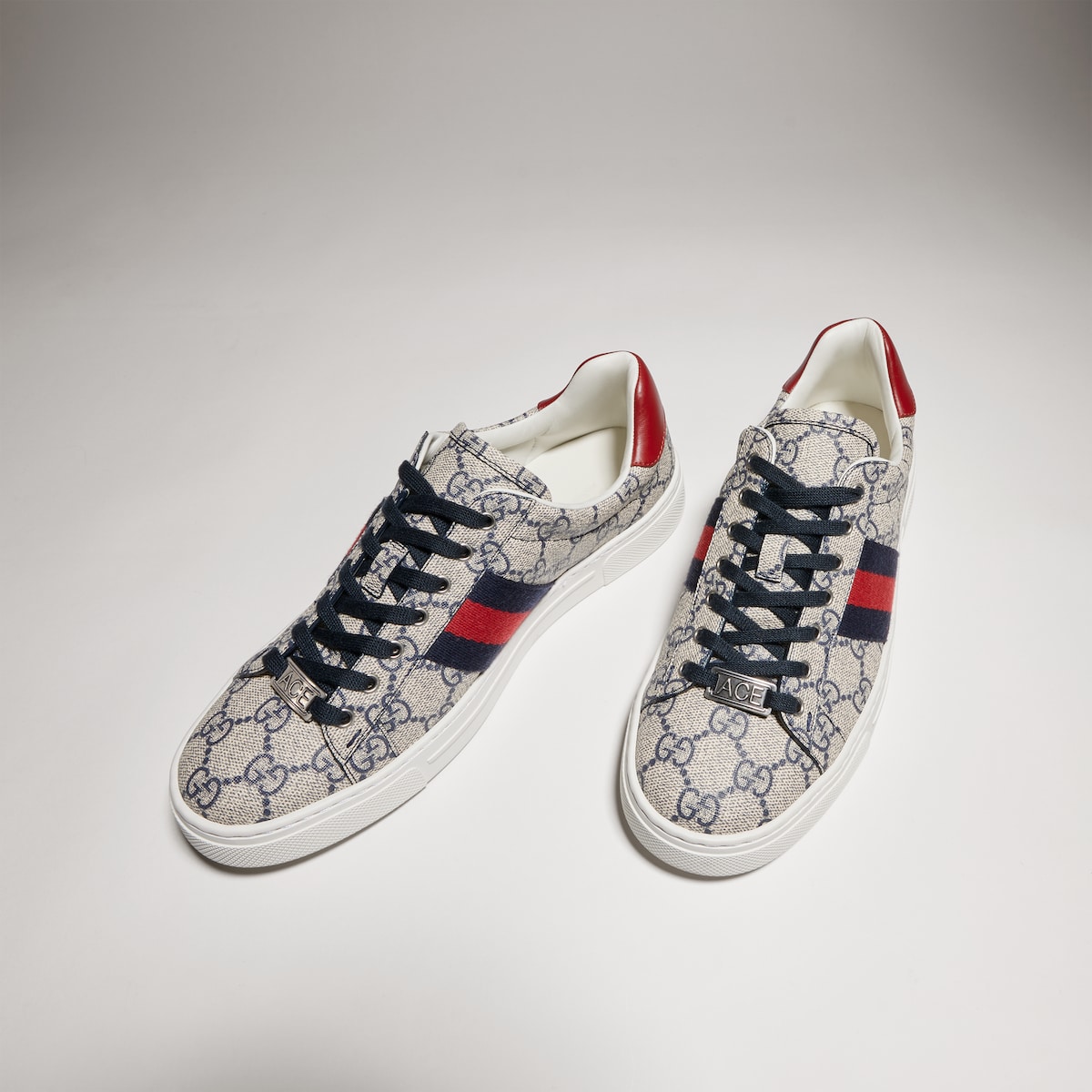 Women's Gucci Ace sneaker with Web in beige and ebony Supreme - thumbnail 2