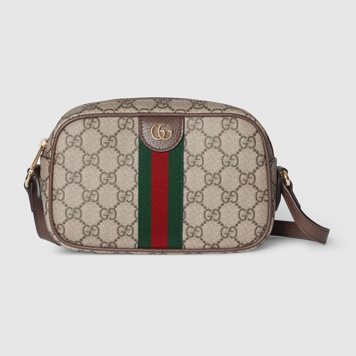 Ophidia small camera bag in beige and brown GG fabric - thumbnail 7