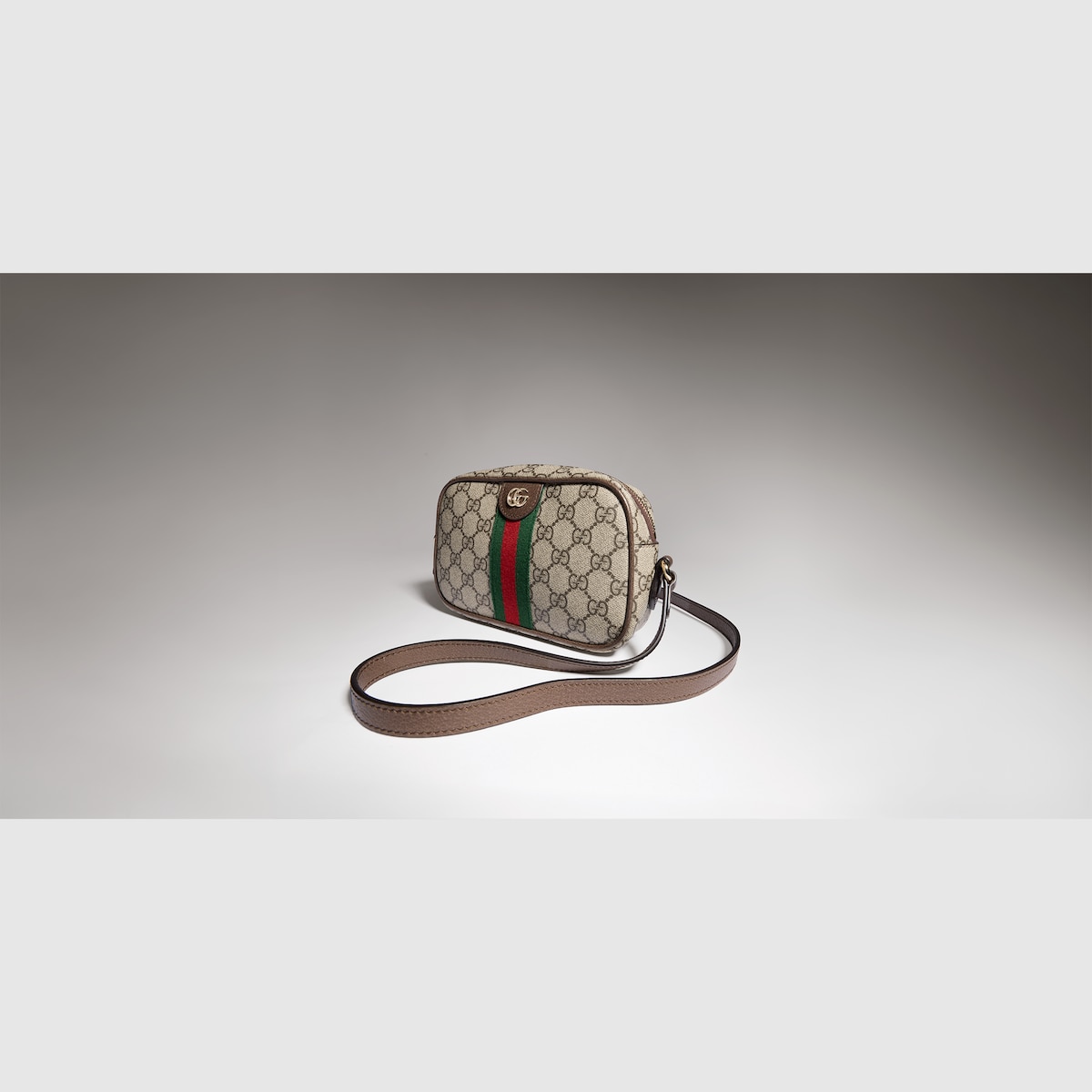 Ophidia small camera bag in beige and brown GG fabric - thumbnail 8