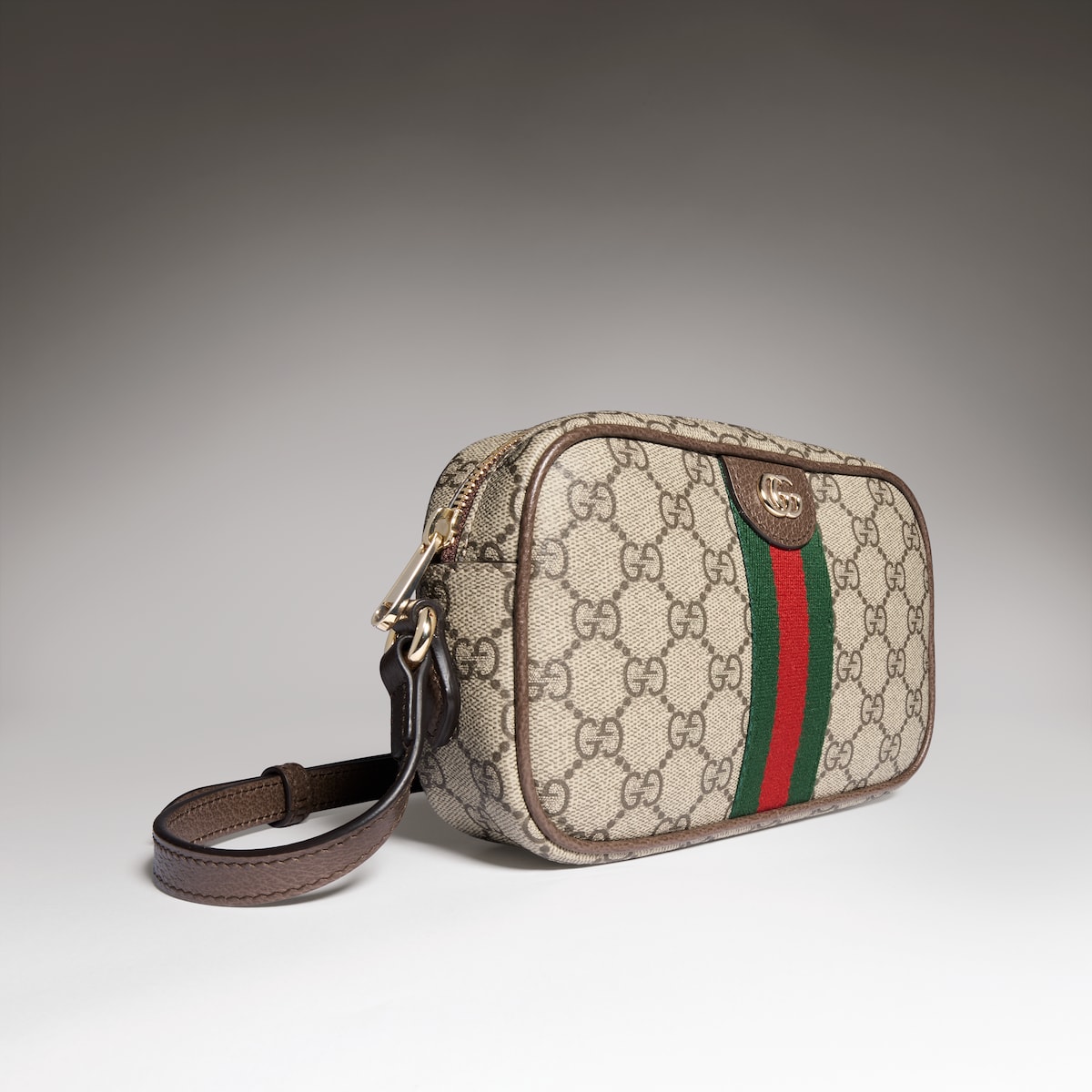 Ophidia small camera bag in beige and brown GG fabric - thumbnail 3