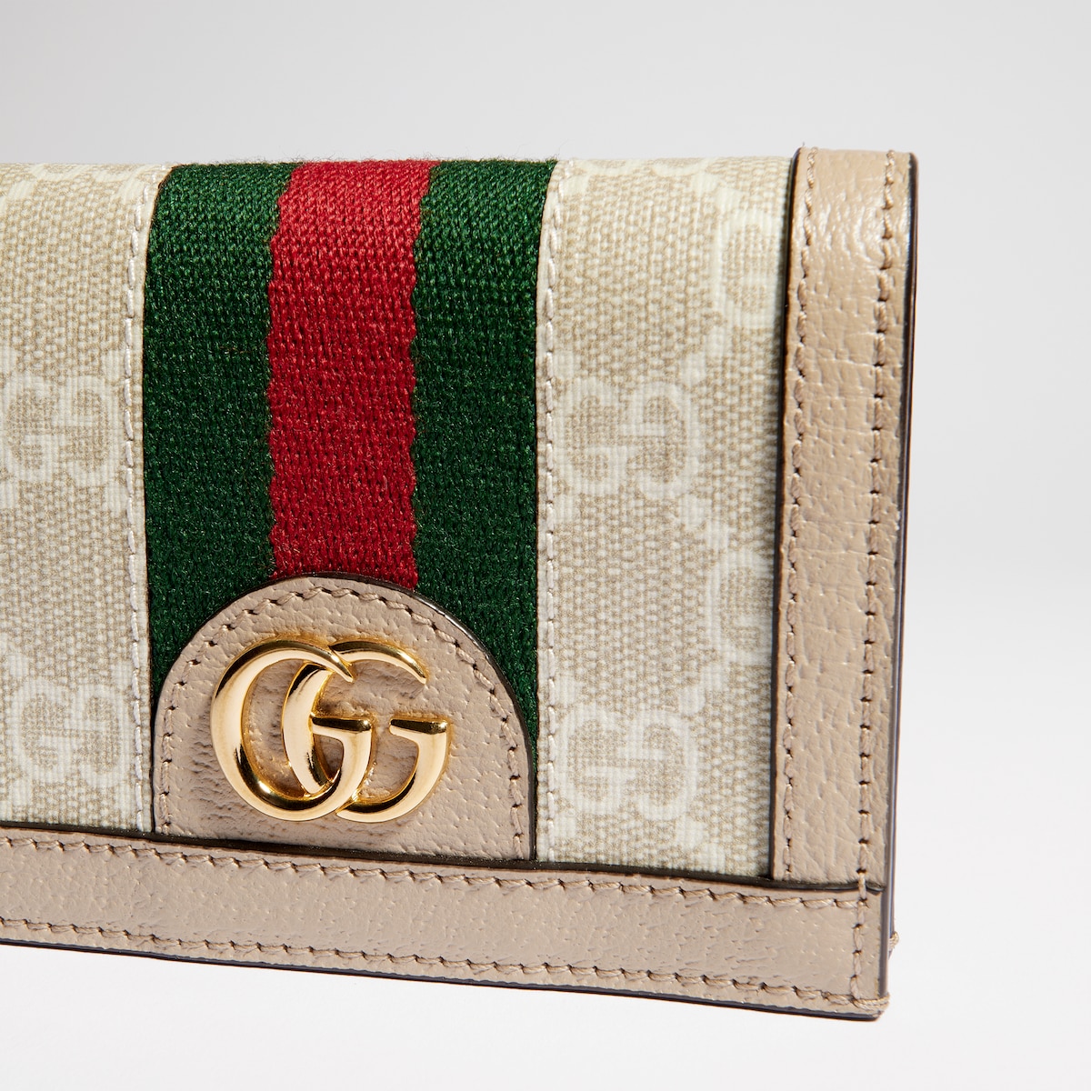 Ophidia card case wallet in beige and white Supreme