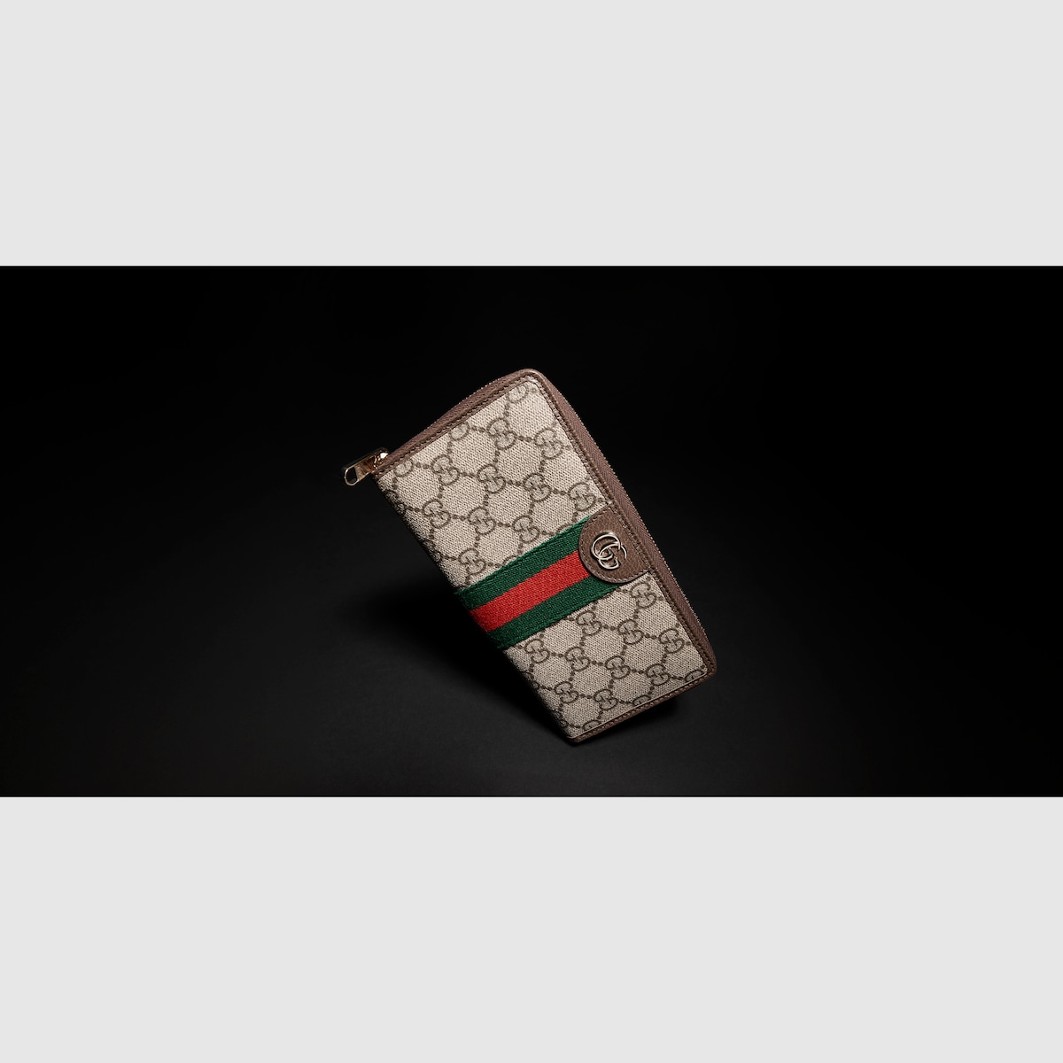 Ophidia zip around wallet in beige and brown GG Supreme - thumbnail 4