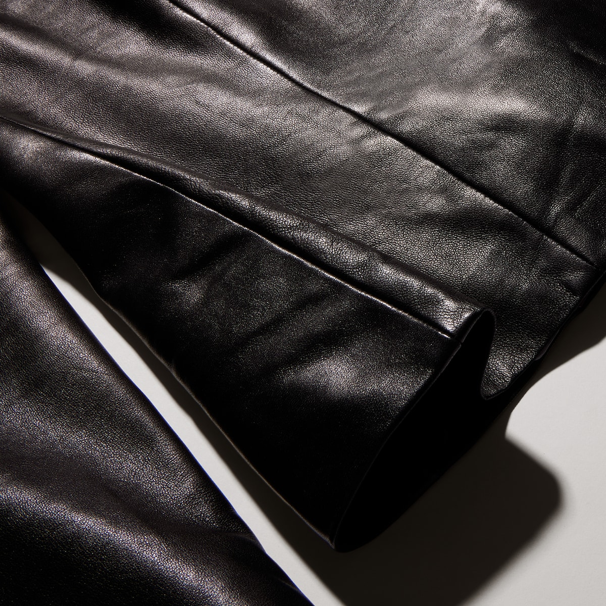 Soft nappa turtleneck top in black - thumbnail 2