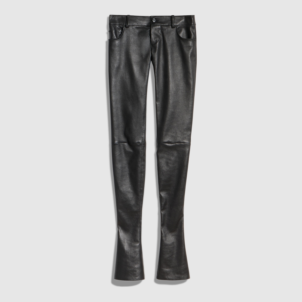 Lightweight stretch leather pants in black - thumbnail 7