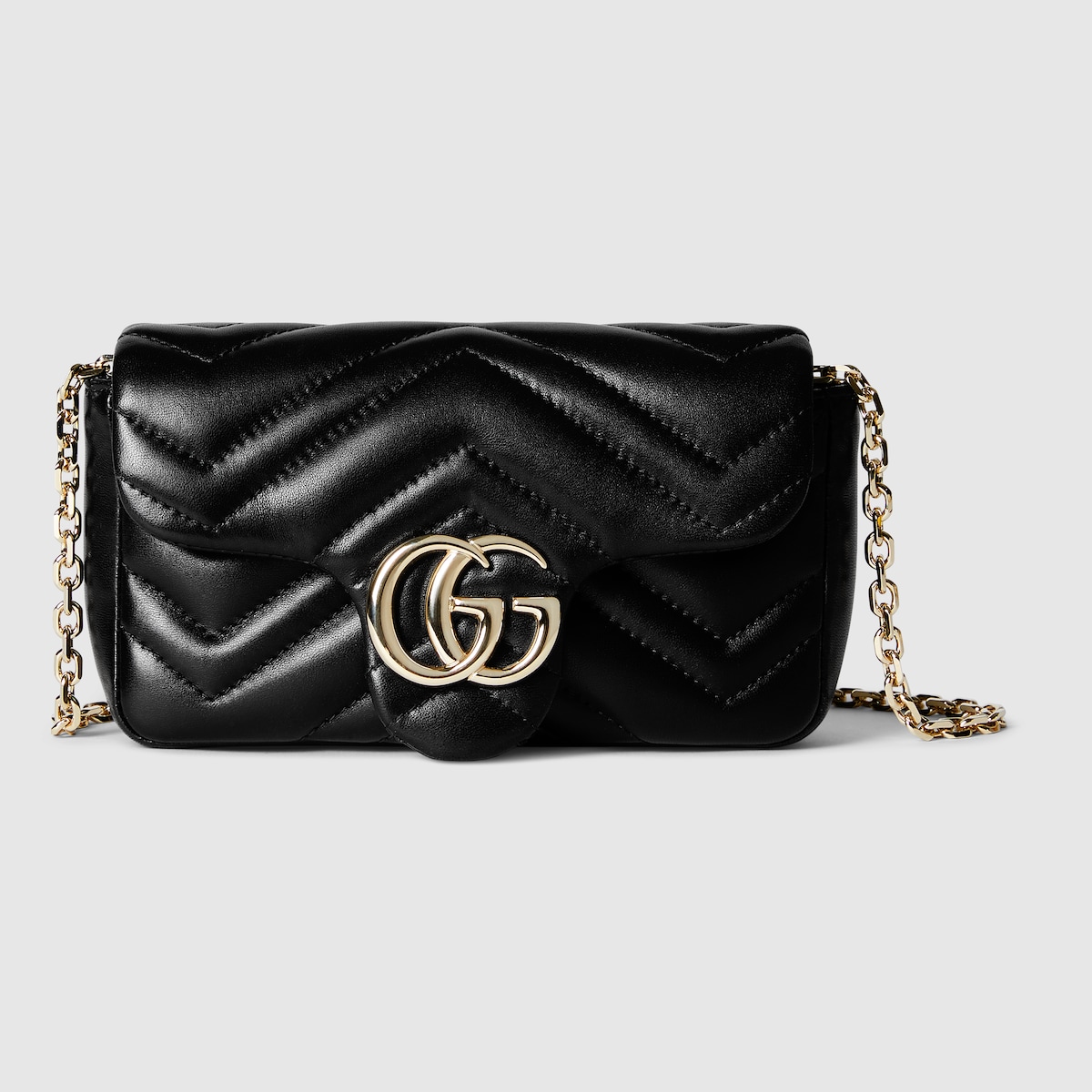 GG Marmont mini shoulder bag in black leather - thumbnail 9
