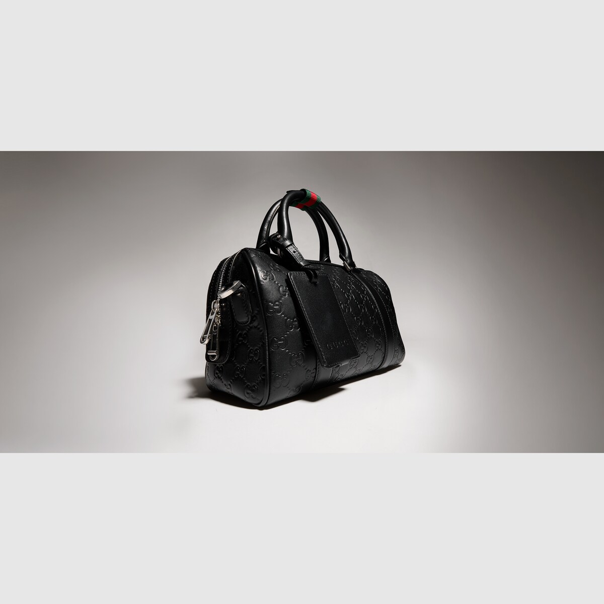 GG Emblem small duffle bag in black GG leather - thumbnail 10
