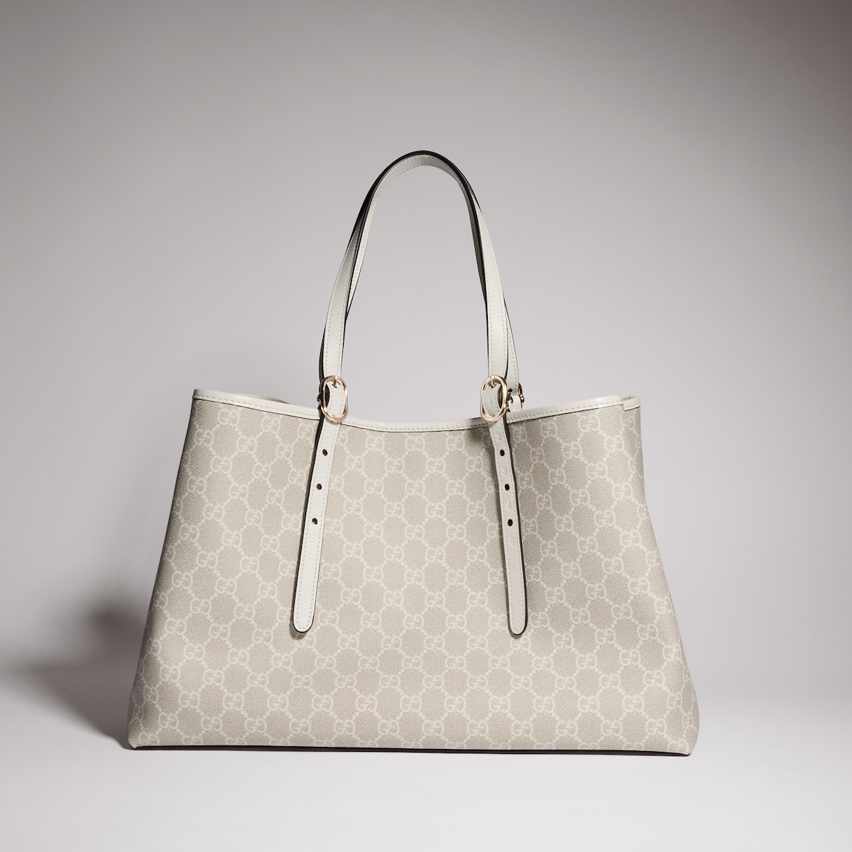 GG Emblem large tote bag in beige and brown GG fabric - thumbnail 3