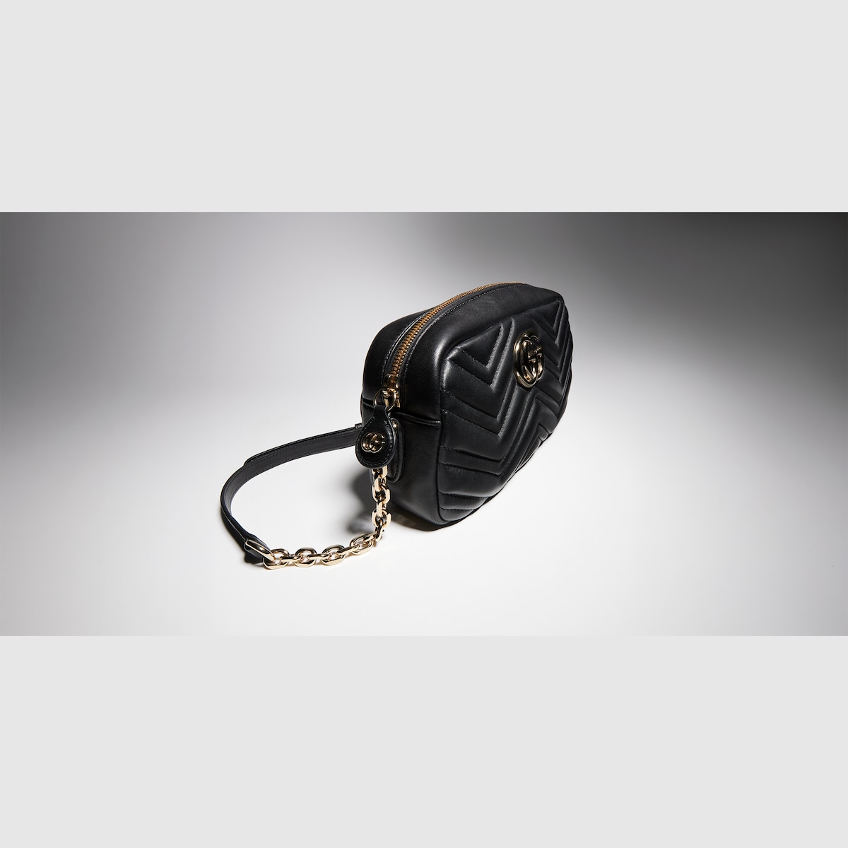 GG Marmont small camera bag in white leather - thumbnail 7