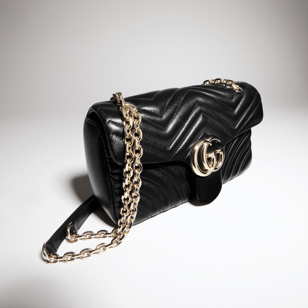 GG Marmont medium shoulder bag in light yellow leather - thumbnail 5