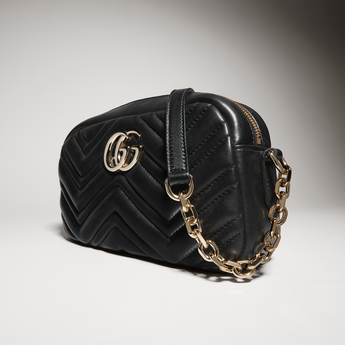GG Marmont small camera bag in white leather - thumbnail 2