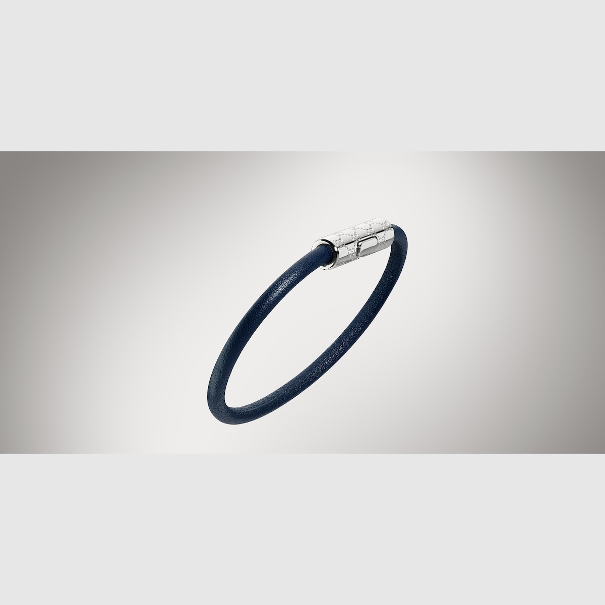 Bracelet with GG detail in forest green leather - thumbnail 2