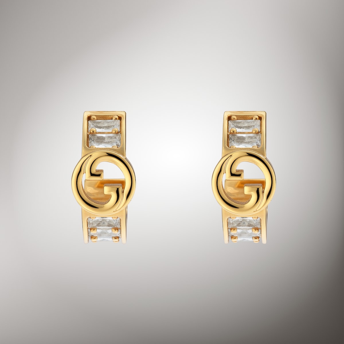 Gucci Blondie crystal mini earrings in gold-toned brass